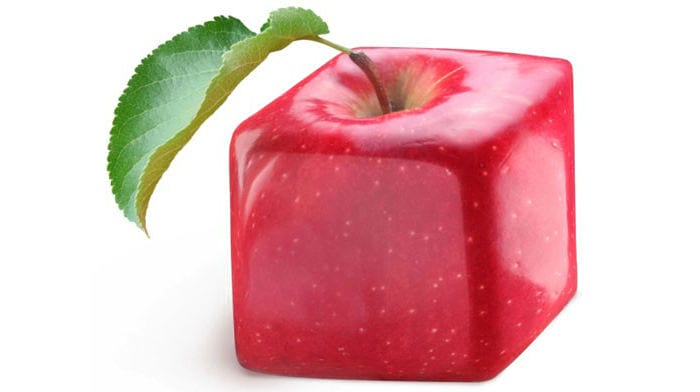 яблоко кубической формы
